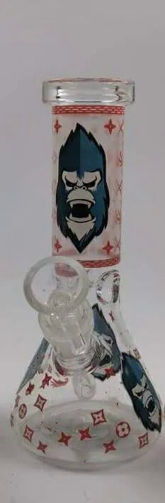 8 Inch 20CM Glow In the Dark Smoking Blue Monkey Gorilla Glass Beaker Bong Halloween Hookah Water Pipe Dab Rig Percolator Glass