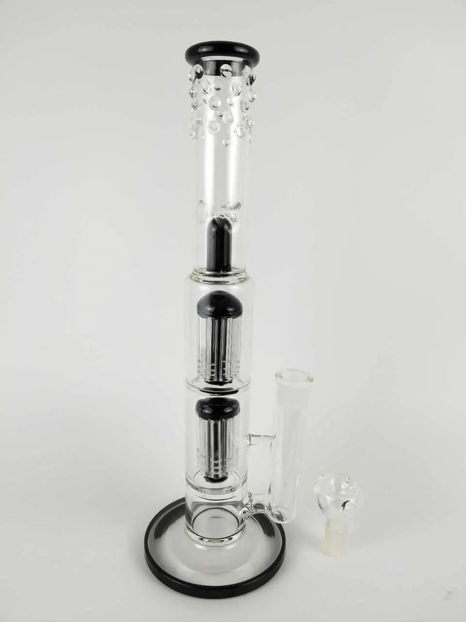 Grace Glass Bong &quot;Spoiled Green/black Speranza&quot; double tree perc dome percolator water pipe 18mm bowl big waterpipe 15&quot;