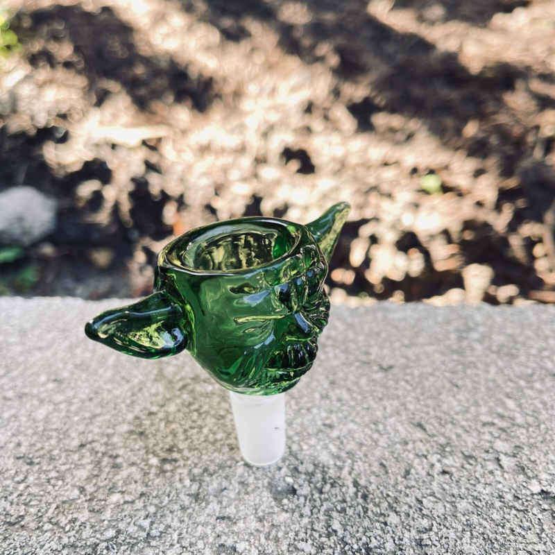 14mm- Primium Bowl Thick Glass Yoda Shape Bowl Head Holder