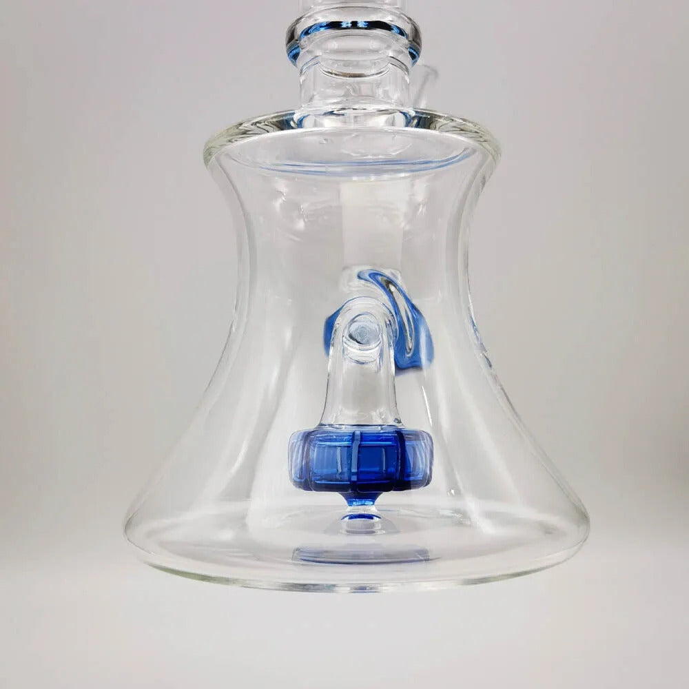 Small Glass Hookah Dab Rigs Recycler Oil Rig Bubblers Blue Purple Bong Water Pipes with 14mm Joint
