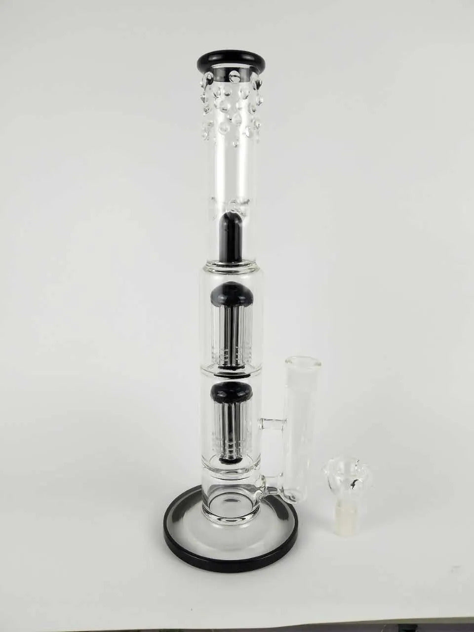 Grace Glass Bong &quot;Spoiled Green/black Speranza&quot; double tree perc dome percolator water pipe 18mm bowl big waterpipe 15&quot;