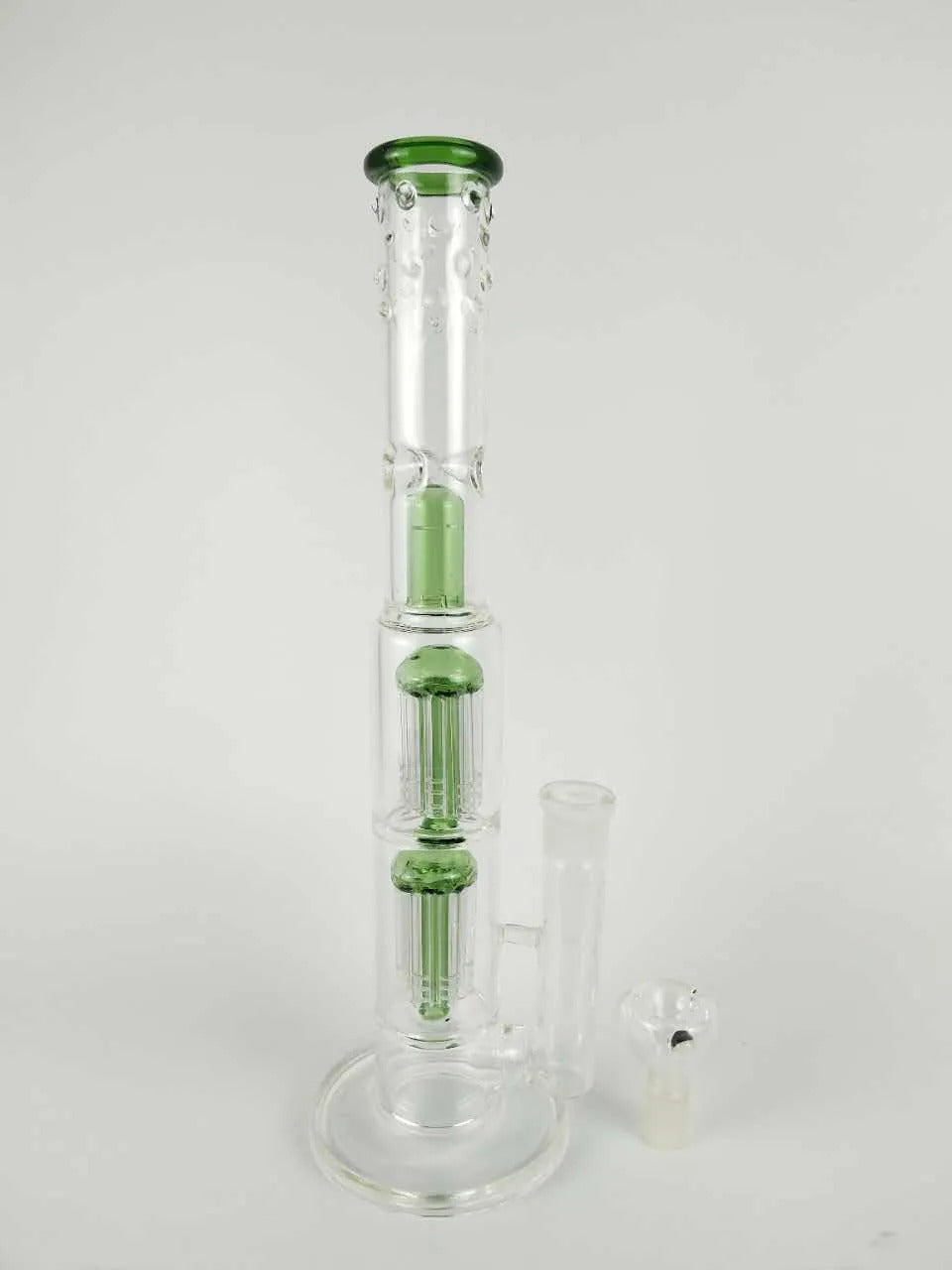 Grace Glass Bong &quot;Spoiled Green/black Speranza&quot; double tree perc dome percolator water pipe 18mm bowl big waterpipe 15&quot;