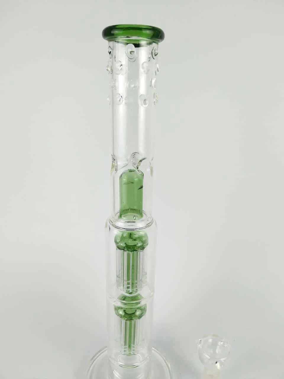 Grace Glass Bong &quot;Spoiled Green/black Speranza&quot; double tree perc dome percolator water pipe 18mm bowl big waterpipe 15&quot;