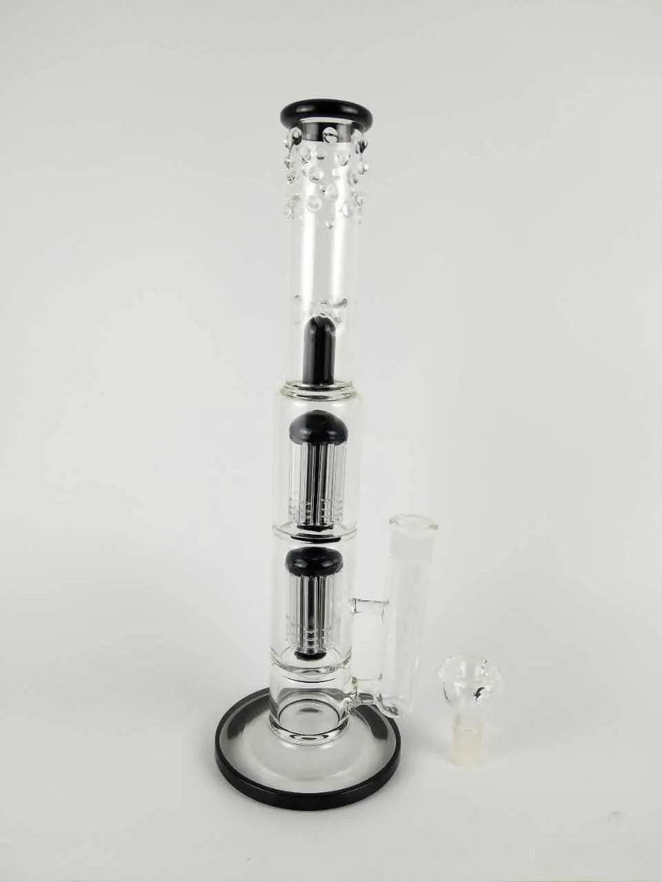Grace Glass Bong &quot;Spoiled Green/black Speranza&quot; double tree perc dome percolator water pipe 18mm bowl big waterpipe 15&quot;