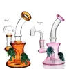 New Design Glass Bongs Hookah Halloween 3D Eyes Smoking Water Pipes Showerhead Perc Recycler Dab Rigs Beaker Bong with Glass Oil Burner Pipe